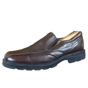 Natha Studio Mens‎ Leather Slip On Dress Shoes Size 9.5 Brown Comfort